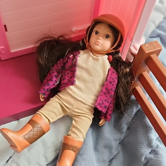 Pink Toy Barn Playset with Accessories Lori By Battat - Picture 2 of 10